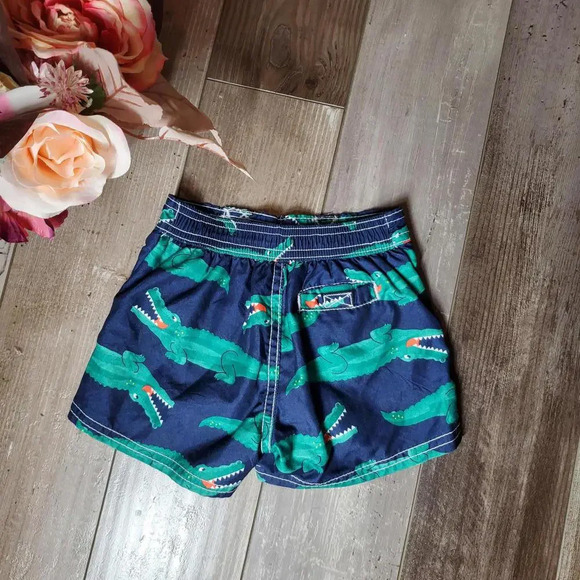 child of mine by carter's size 6-9m baby boy swim trunks blue green crocodile - Picture 7 of 10
